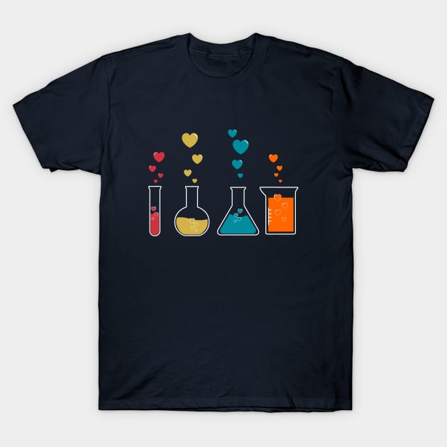 Cute Chemistry Hearts Science Valentines Gift Nerd T-Shirt by Ébloui Co.